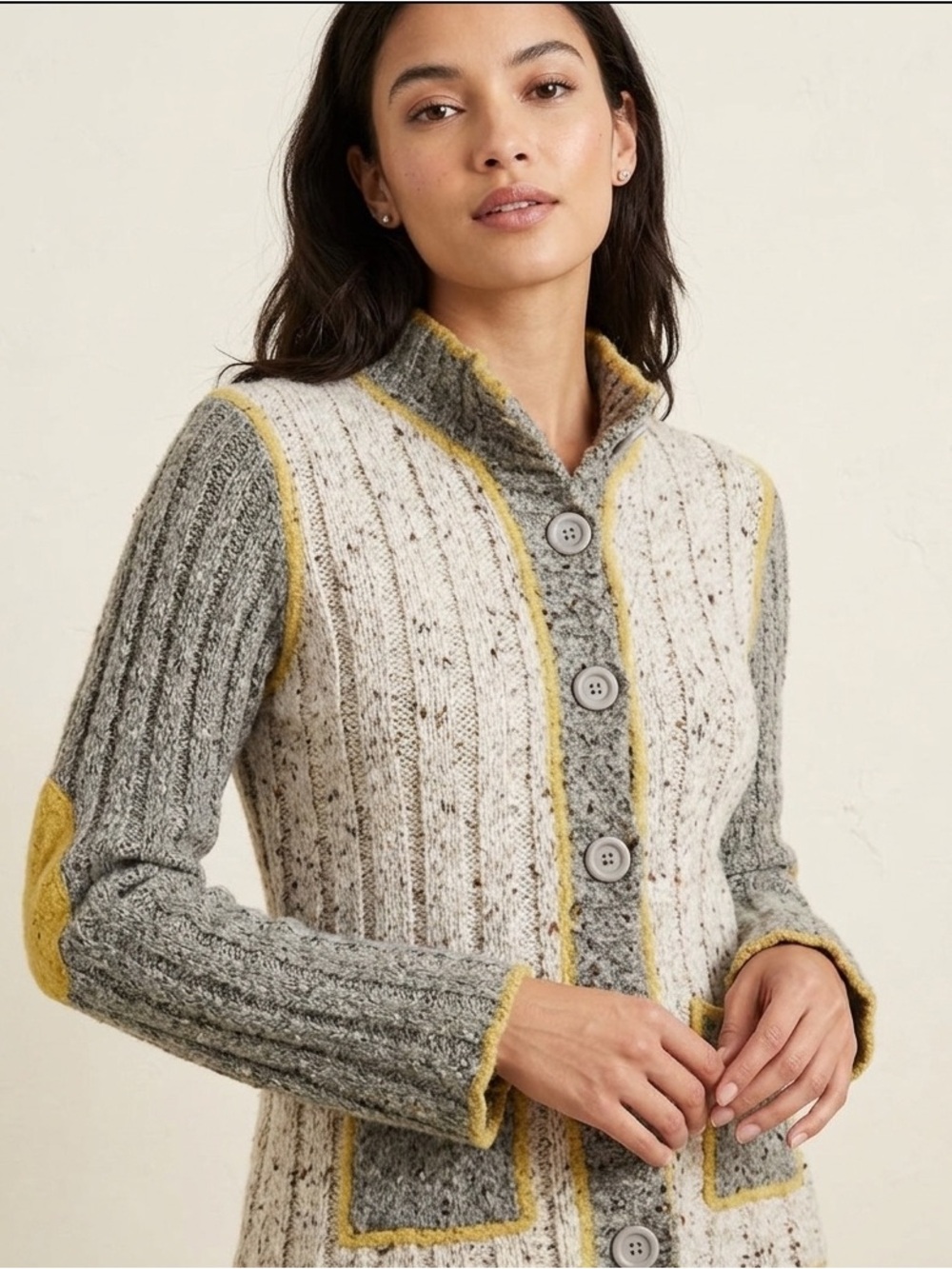 Anthropologie One Girl Who Long Sleeve Button Up Cardigan Sweater Size XL